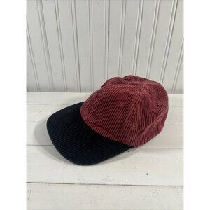 Empyre Corduroy Hat Red Black Cotton Strap Back Adjustable